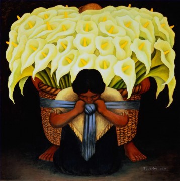 El vendedor de flores Diego Rivera Pinturas al óleo